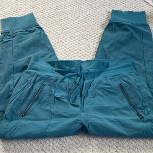 Athleta Teal Drawstring Jogger Pants, size 4